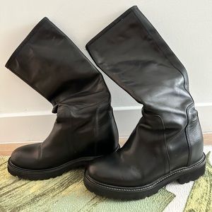Vince black leather boots